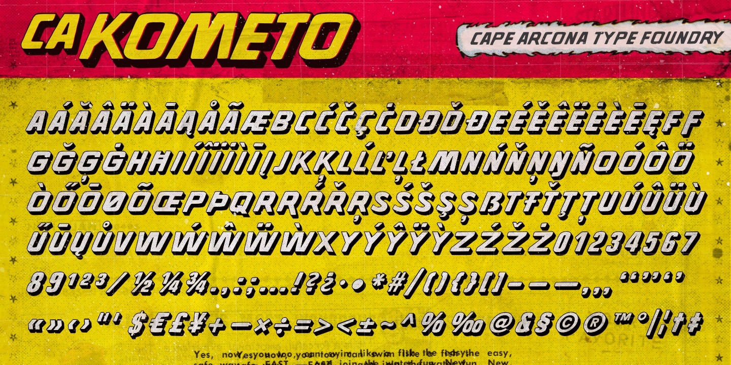 Пример шрифта CA Kometo Fill